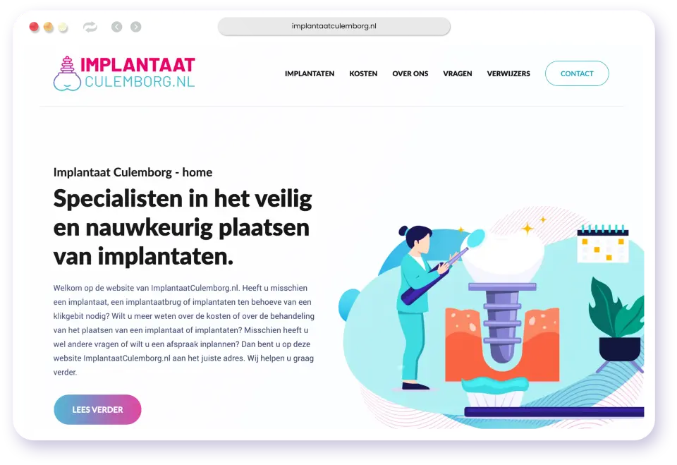 Implantaat culemborg Website mockup